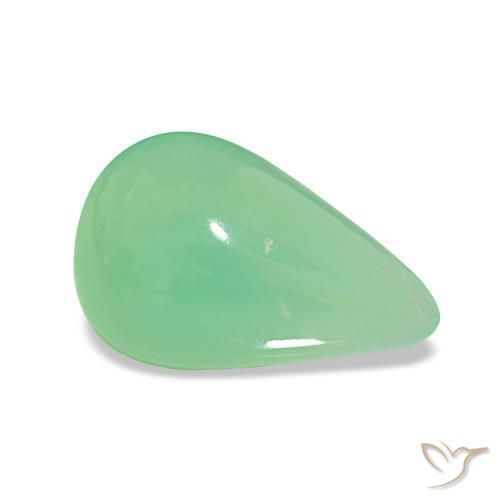 Chrysoprase Vert jaunâtre pâle naturelle En forme de poire, 3.48 ct, Translucide