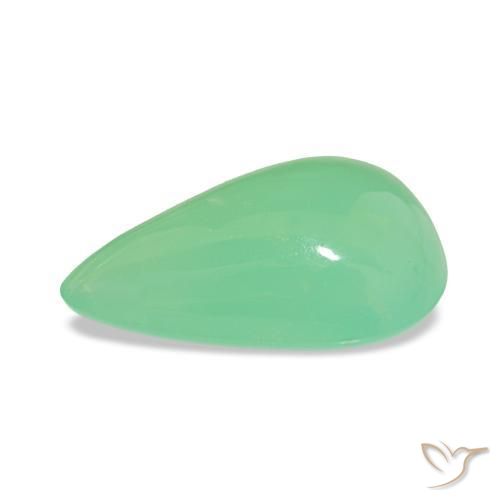 Chrysoprase Vert jaunâtre pâle naturelle En forme de poire, 3.48 ct, Translucide