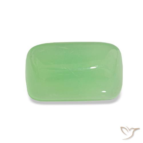 3.79ct Vert poire pâle Chrysoprase, Coussin, Translucide