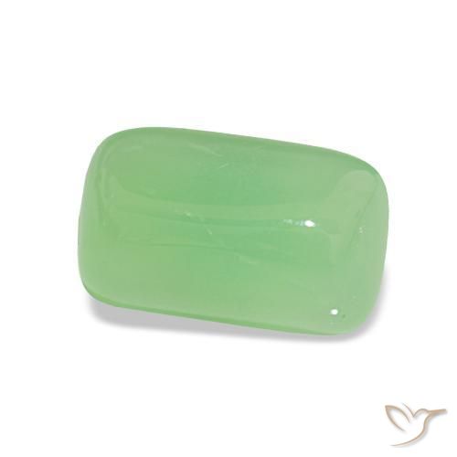 Chrysoprase Vert poire pâle naturelle Coupe coussin, 3.79 ct, Translucide