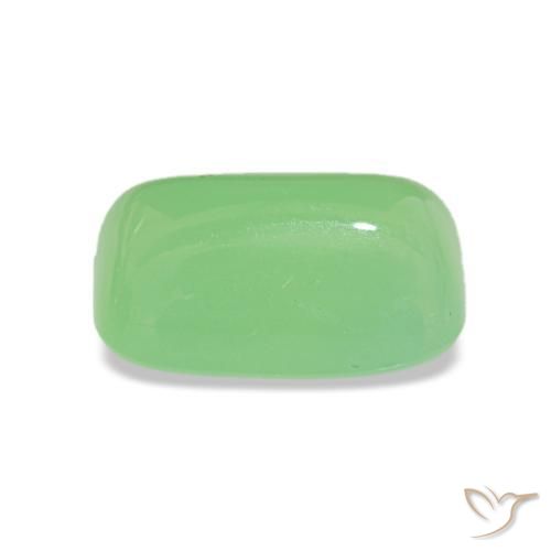 Chrysoprase Vert poire pâle naturelle Coupe coussin, 3.79 ct, Translucide