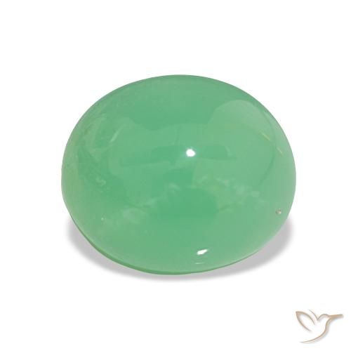 Chrysoprase Vert clair naturelle Coupe ovale, 3.58 ct, Opaque