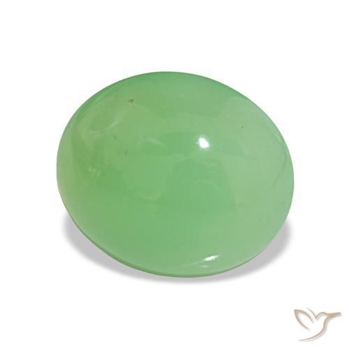 Chrysoprase Vert éclatant naturelle Coupe ovale, 4.60 ct, Opaque