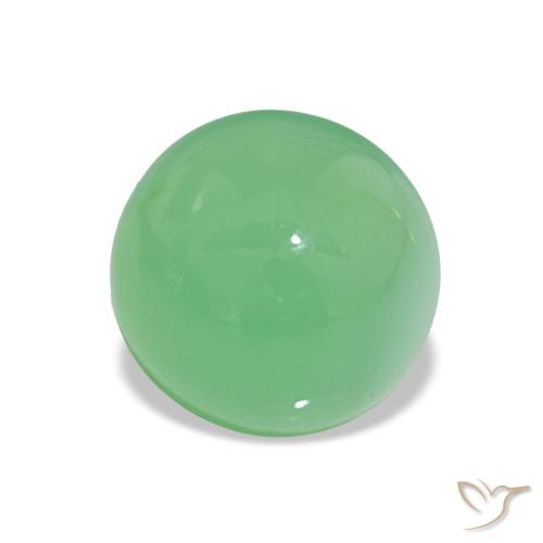 Chrysoprase Vert jaunâtre pâle naturelle Coupe roude, 2.10 ct, Translucide
