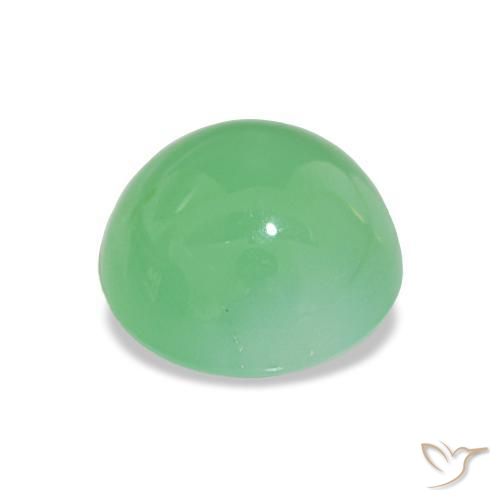 Chrysoprase Vert jaunâtre pâle naturelle Coupe roude, 2.10 ct, Translucide