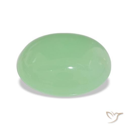 Chrysoprase Vert moyen naturelle Coupe ovale, 6.01 ct, Translucide