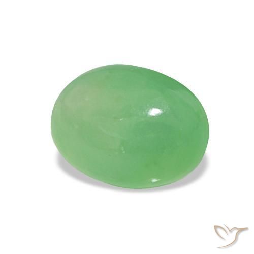 Chrysoprase Vert trèfle naturelle Coupe ovale, 2.08 ct, Translucide