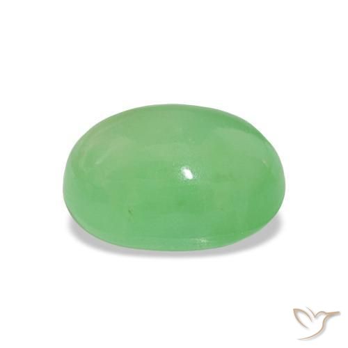 Chrysoprase Vert trèfle naturelle Coupe ovale, 2.08 ct, Translucide