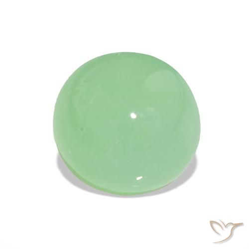 Chrysoprase Vert chaud naturelle Coupe roude, 3.26 ct, Translucide