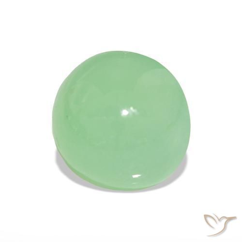 Chrysoprase Vert chaud naturelle Coupe roude, 3.26 ct, Translucide