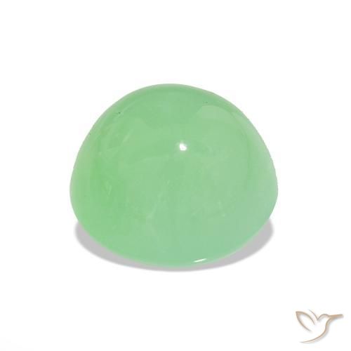 Chrysoprase Vert chaud naturelle Coupe roude, 3.26 ct, Translucide