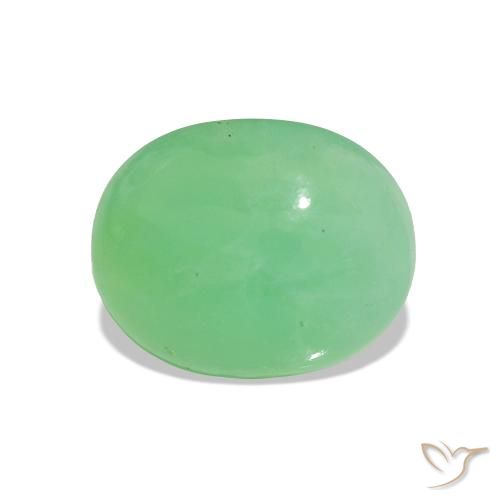 Chrysoprase Vert trèfle léger naturelle Coupe ovale, 2.31 ct, Translucide