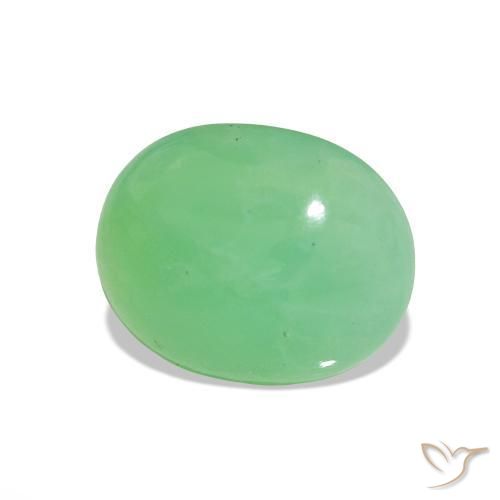 Chrysoprase Vert trèfle léger naturelle Coupe ovale, 2.31 ct, Translucide