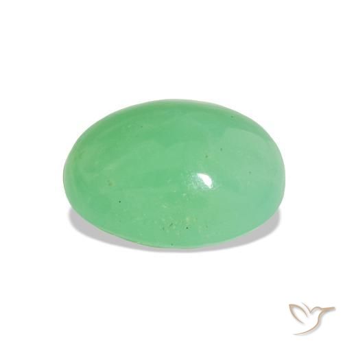 Chrysoprase Vert trèfle léger naturelle Coupe ovale, 2.31 ct, Translucide