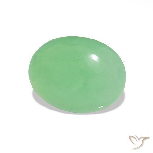 Chrysoprase Vert chaud naturelle Coupe ovale, 1.52 ct, Translucide
