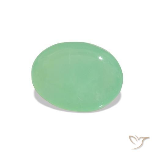 Chrysoprase Vert trèfle léger naturelle Coupe ovale, 1.50 ct, Translucide