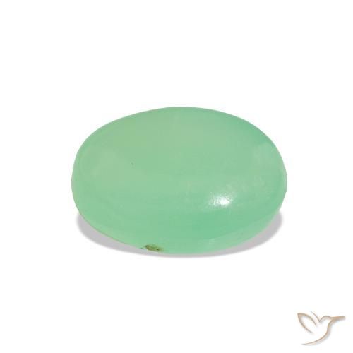 Chrysoprase Vert trèfle léger naturelle Coupe ovale, 1.50 ct, Translucide
