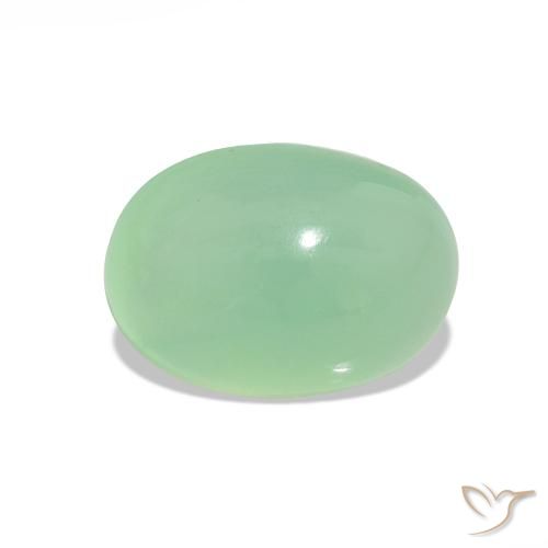 Chrysoprase Vert sauge léger naturelle Coupe ovale, 2.37 ct, Translucide