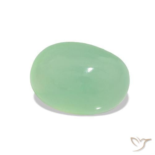 Chrysoprase Vert sauge léger naturelle Coupe ovale, 2.37 ct, Translucide