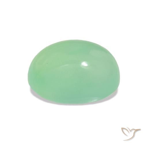 Chrysoprase Vert sauge léger naturelle Coupe ovale, 2.37 ct, Translucide