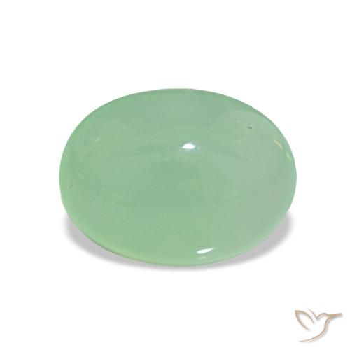 Chrysoprase Vert mousse pâle naturelle Coupe ovale, 2.16 ct, Translucide