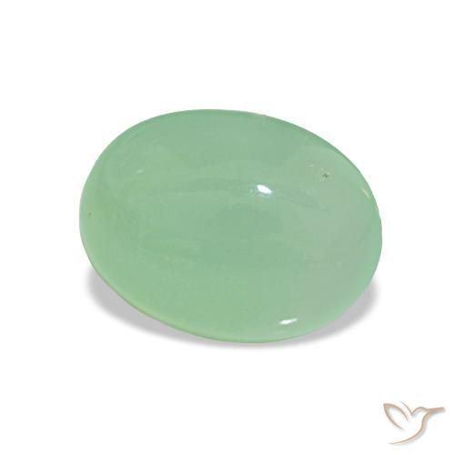 Chrysoprase Vert mousse pâle naturelle Coupe ovale, 2.16 ct, Translucide
