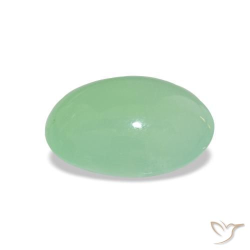 Chrysoprase Vert mousse pâle naturelle Coupe ovale, 2.16 ct, Translucide
