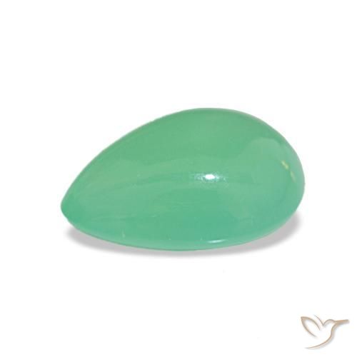 Chrysoprase Vert moyen naturelle En forme de poire, 1.45 ct, Translucide