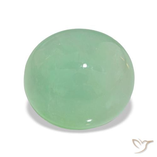 Chrysoprase Vert sauge léger naturelle Coupe ovale, 6.64 ct, Translucide