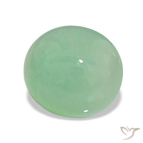Chrysoprase Vert sauge léger naturelle Coupe ovale, 6.64 ct, Translucide