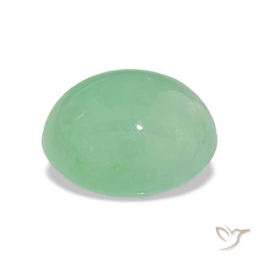 Chrysoprase Vert sauge léger naturelle Coupe ovale, 6.64 ct, Translucide