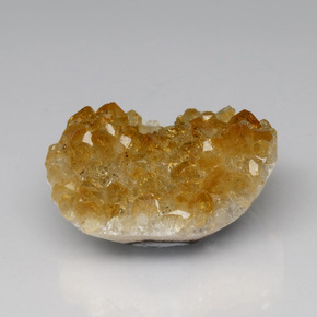 Géode de citrine jaune doré naturelle forme fantaisie, 32,01 ct, opaque