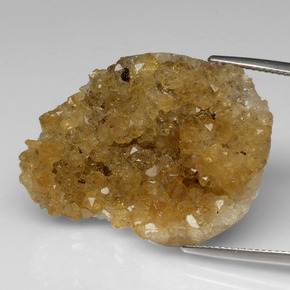 Géode de citrine jaune naturelle forme fantaisie, 40,22 ct, opaque