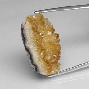 Géode de Citrine Jaune doré naturelle Forme fantaisie, 42.48 ct, Opaque