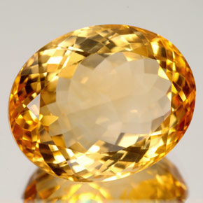 Citrine jaune naturelle coupe ovale, 28,14 ct, VVS
