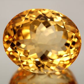 Citrine orange naturelle coupe ovale, 27,06 ct, VVS