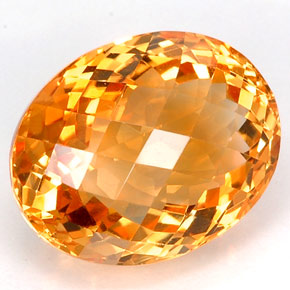 Citrine jaune naturelle coupe ovale, 22,90 ct, VVS