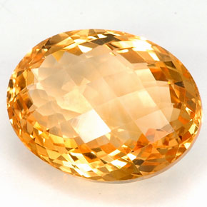 Citrine jaune naturelle coupe ovale, 26,61 ct, VVS