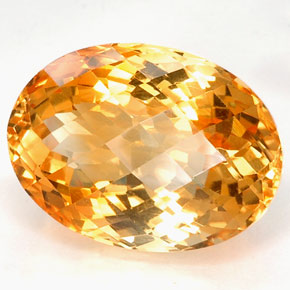 Citrine jaune naturelle coupe ovale, 25,65 ct, VVS