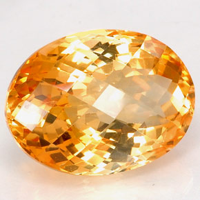 Citrine jaune naturelle coupe ovale, 25,65 ct, VVS