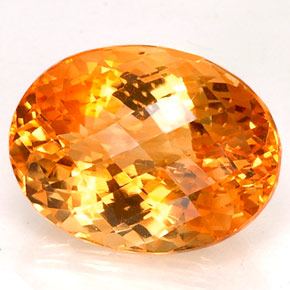 Citrine jaune naturelle coupe ovale, 13,06 ct, VVS