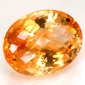 Citrine jaune naturelle coupe ovale, 13,06 ct, VVS