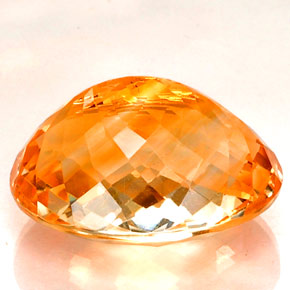 Citrine jaune naturelle coupe ovale, 13,06 ct, VVS