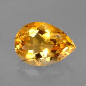 Citrine jaune naturelle en forme de poire, 5,19 ct, VVS