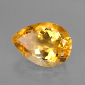 Citrine jaune naturelle en forme de poire, 5,19 ct, VVS