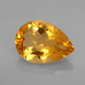 Citrine jaune naturelle en forme de poire, 4,84 ct, VVS-VS