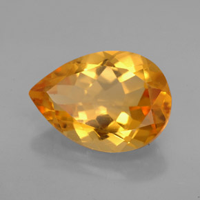 Citrine jaune naturelle en forme de poire, 4,84 ct, VVS-VS
