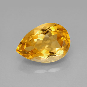 Citrine jaune naturelle en forme de poire, 5,09 ct, VVS