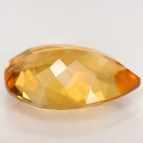 Citrine jaune naturelle en forme de poire, 4,50 ct, IF