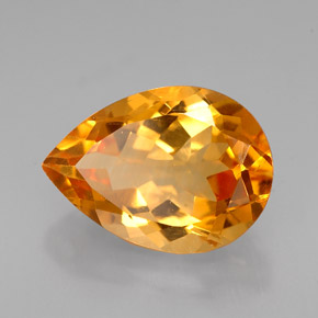 Citrine jaune naturelle en forme de poire, 5,08 ct, VVS
